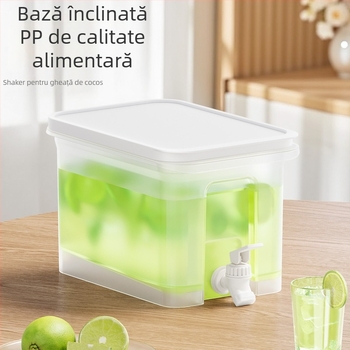 Carafă de apă rece, cu robinet, capacitate mare, etanșare din plastic rezistent la căldură, design înclinat, 4 L