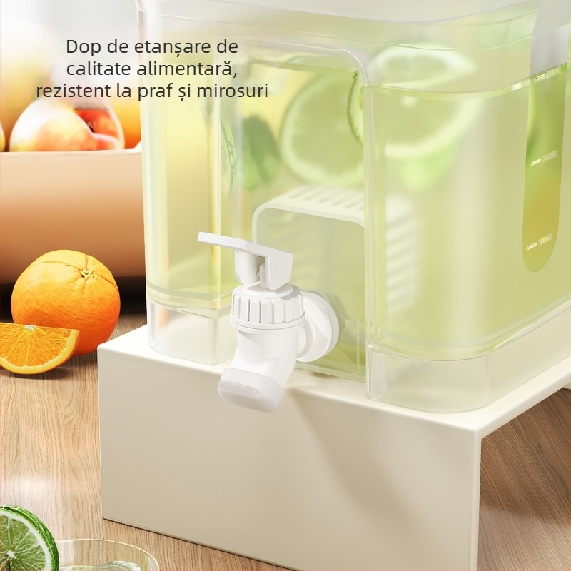 Carafă de apă rece, cu robinet, capacitate mare, etanșare din plastic rezistent la căldură, design înclinat, 4 L