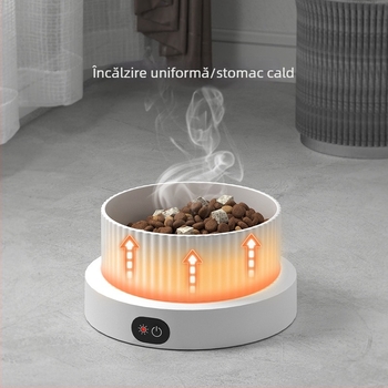 Dispenser de apă pentru pisici cu temperatură constantă și încălzire, bol ceramic, temperatură reglabilă