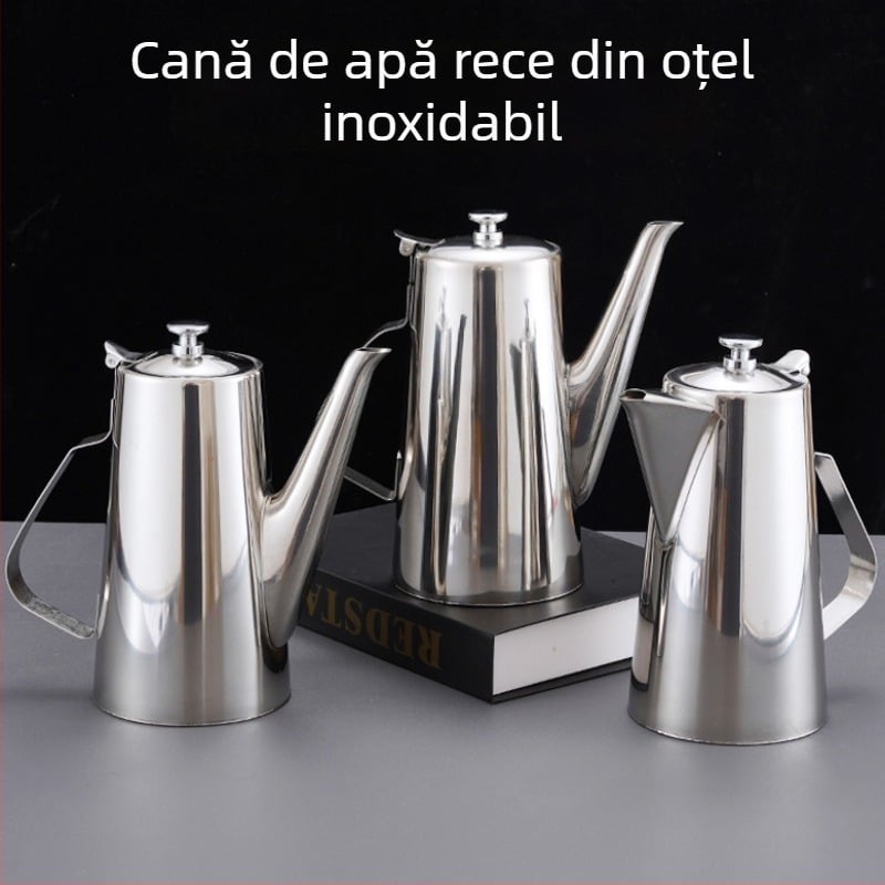 Ceainic din oțel inoxidabil 304, îngroșat, pentru apă rece, potrivit pentru hoteluri și restaurante — ceainic pentru ceai, supă și suc, cu model glaciar