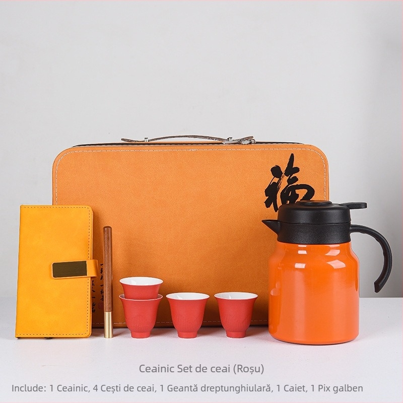 Set de ceai ceramic cu ceainic pentru infuzie – cadou corporativ pentru clienți