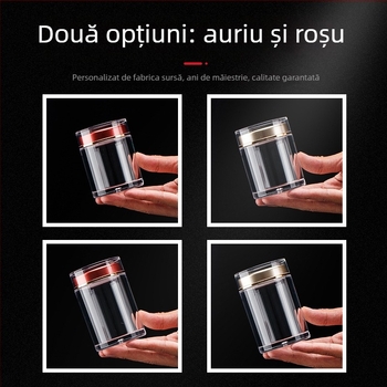 Sticlă transparentă din acril pentru goji, capac dublu, depozitare a suplimentelor alimentare