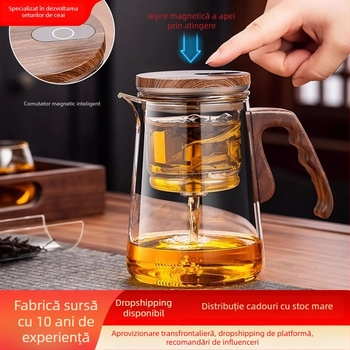 Infuzor de ceai elegant cu separare ceai-apă — ceainic, ceșcuță, set de ceai pentru birou