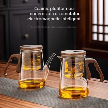 Infuzor de ceai elegant cu separare ceai-apă — ceainic, ceșcuță, set de ceai pentru birou