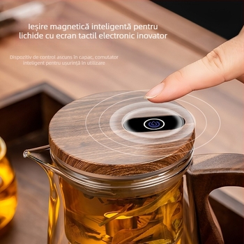 Infuzor de ceai elegant cu separare ceai-apă — ceainic, ceșcuță, set de ceai pentru birou