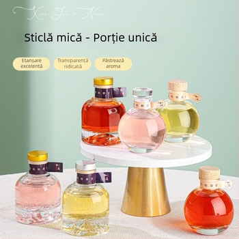 Sticluță de vin din sticlă 100 ml, cu capace variate și ambalaj – recipient gol DIY