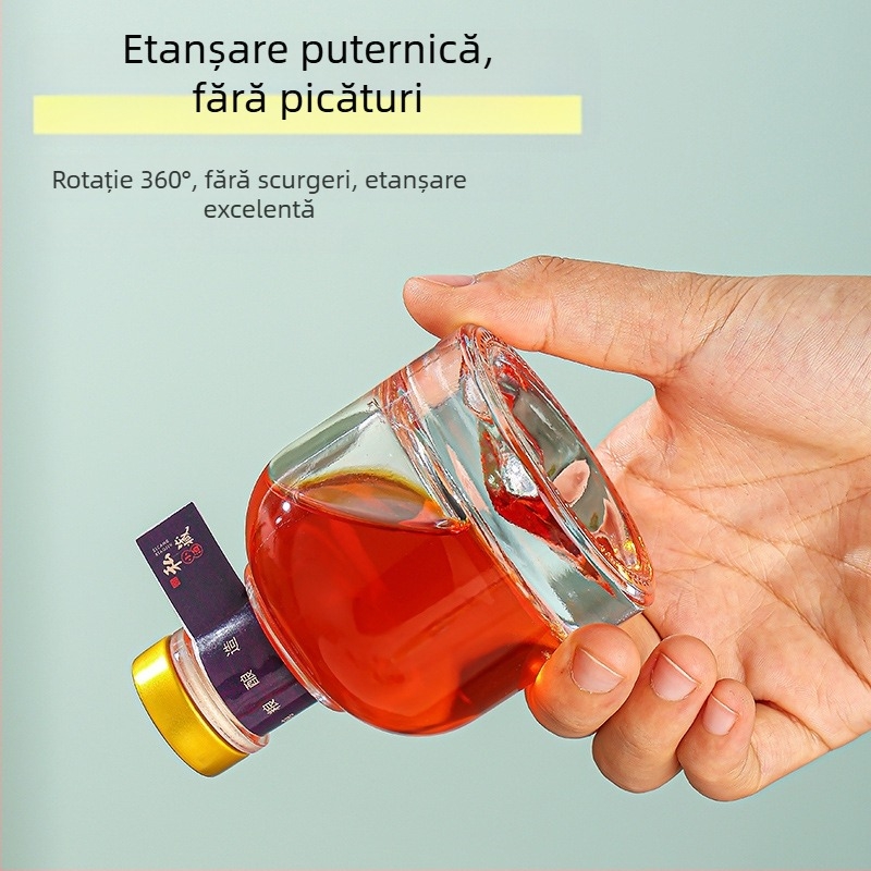 Sticluță de vin din sticlă 100 ml, cu capace variate și ambalaj – recipient gol DIY