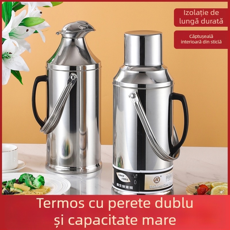 Recipient izolant din oțel inoxidabil pentru apă caldă, fără magneți, 8 lb, design duckbill