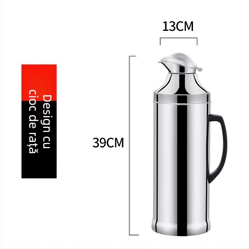 Recipient izolant din oțel inoxidabil pentru apă caldă, fără magneți, 8 lb, design duckbill