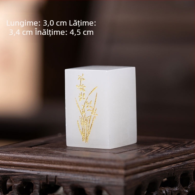Suport de capac de ceai, sculptat manual din jad și piatră glazurată, ornament pentru setul Kung Fu de ceai și Tea Pet