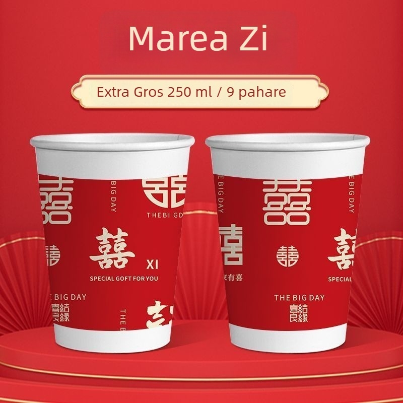Cupe de unică folosință, proaspete și artistice pentru uz casnic, pahare de hârtie, pachet complet cu pahare extra groase pentru băuturi, ideale pentru nunți, de calitate alimentară, rezistente la apă