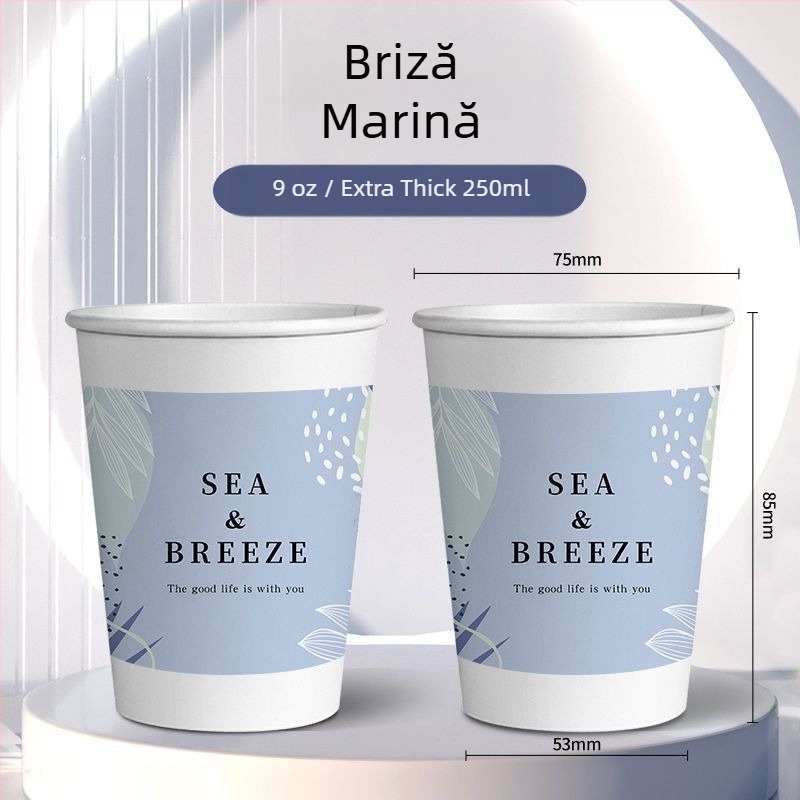 Cupe de unică folosință, proaspete și artistice pentru uz casnic, pahare de hârtie, pachet complet cu pahare extra groase pentru băuturi, ideale pentru nunți, de calitate alimentară, rezistente la apă