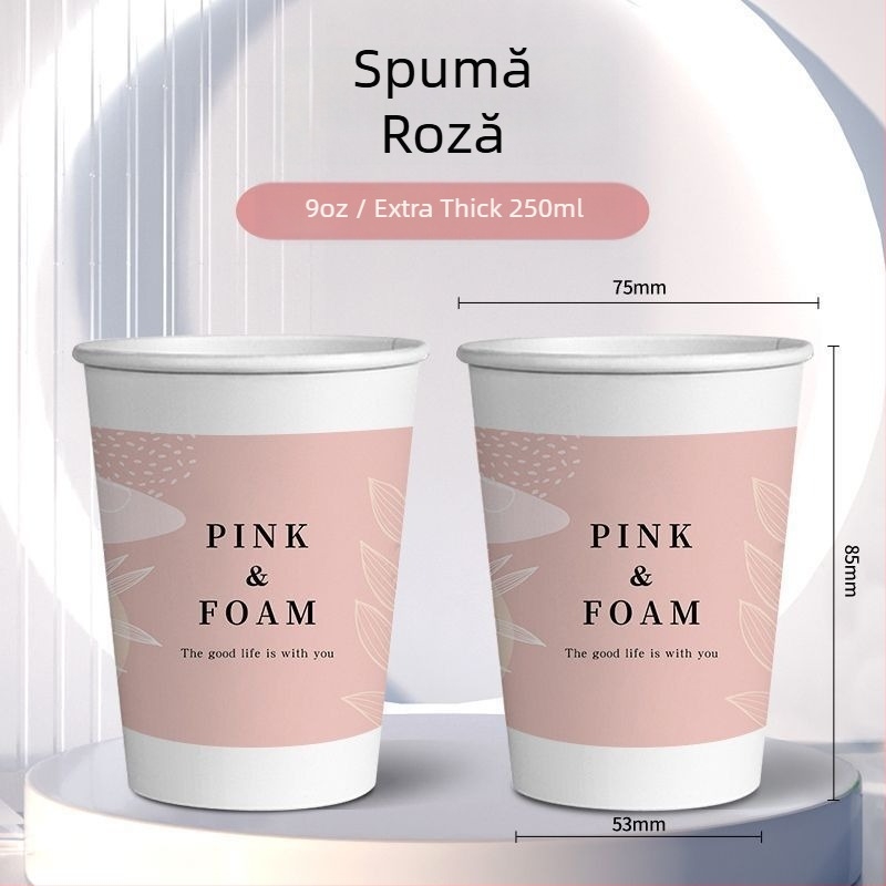 Cupe de unică folosință, proaspete și artistice pentru uz casnic, pahare de hârtie, pachet complet cu pahare extra groase pentru băuturi, ideale pentru nunți, de calitate alimentară, rezistente la apă