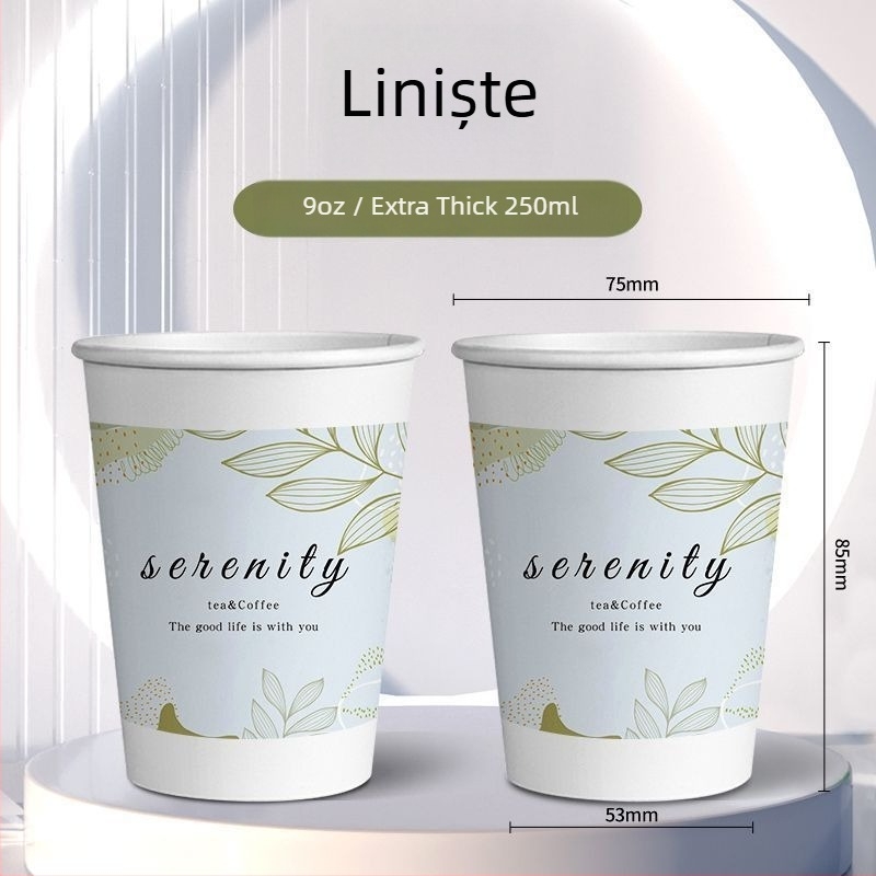 Cupe de unică folosință, proaspete și artistice pentru uz casnic, pahare de hârtie, pachet complet cu pahare extra groase pentru băuturi, ideale pentru nunți, de calitate alimentară, rezistente la apă