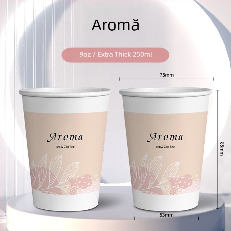 Cupe de unică folosință, proaspete și artistice pentru uz casnic, pahare de hârtie, pachet complet cu pahare extra groase pentru băuturi, ideale pentru nunți, de calitate alimentară, rezistente la apă