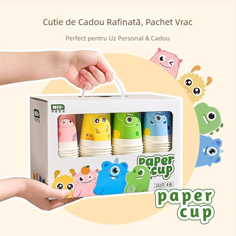 Cupe de hârtie de unică folosință, cu pereți groși, pentru uz comercial, potrivite pentru băuturi calde și reci, anti-arzire, etanșe.