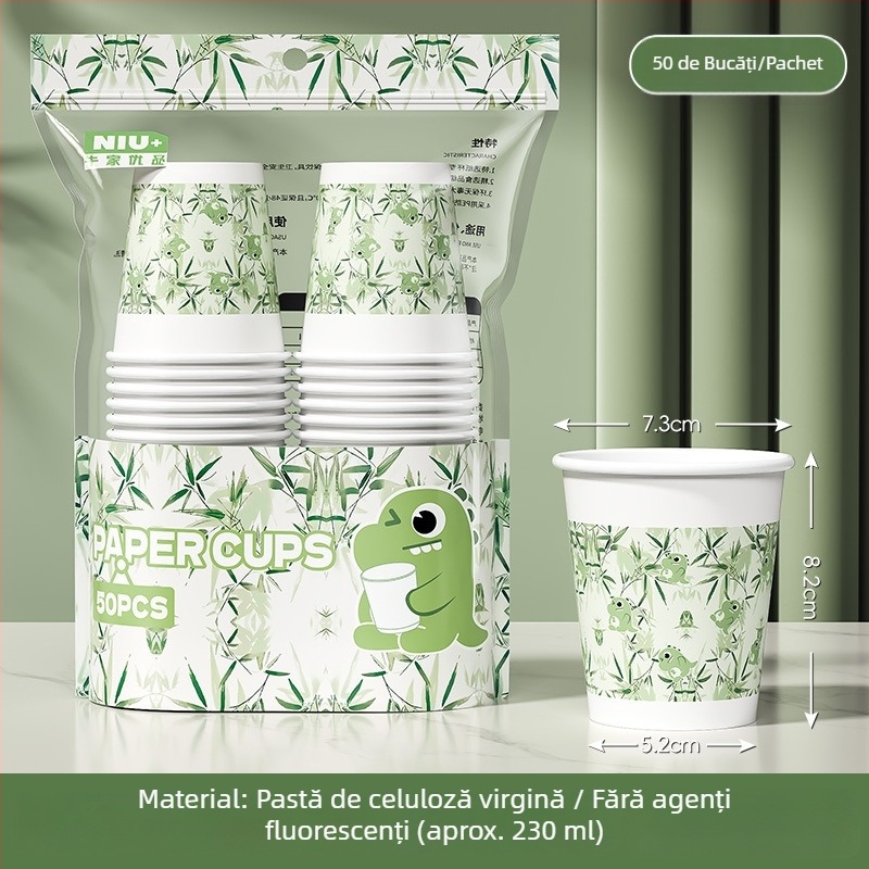 Cupe de hârtie de unică folosință, cu pereți groși, pentru uz comercial, potrivite pentru băuturi calde și reci, anti-arzire, etanșe.