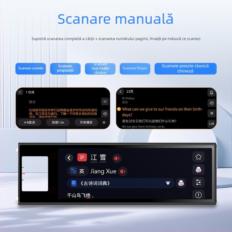 Pix de citire în limba engleză, pix dicționar offline universal pentru elevi din învățământ primar și gimnazial, pix de scanare și dispozitiv de citire cu traducere