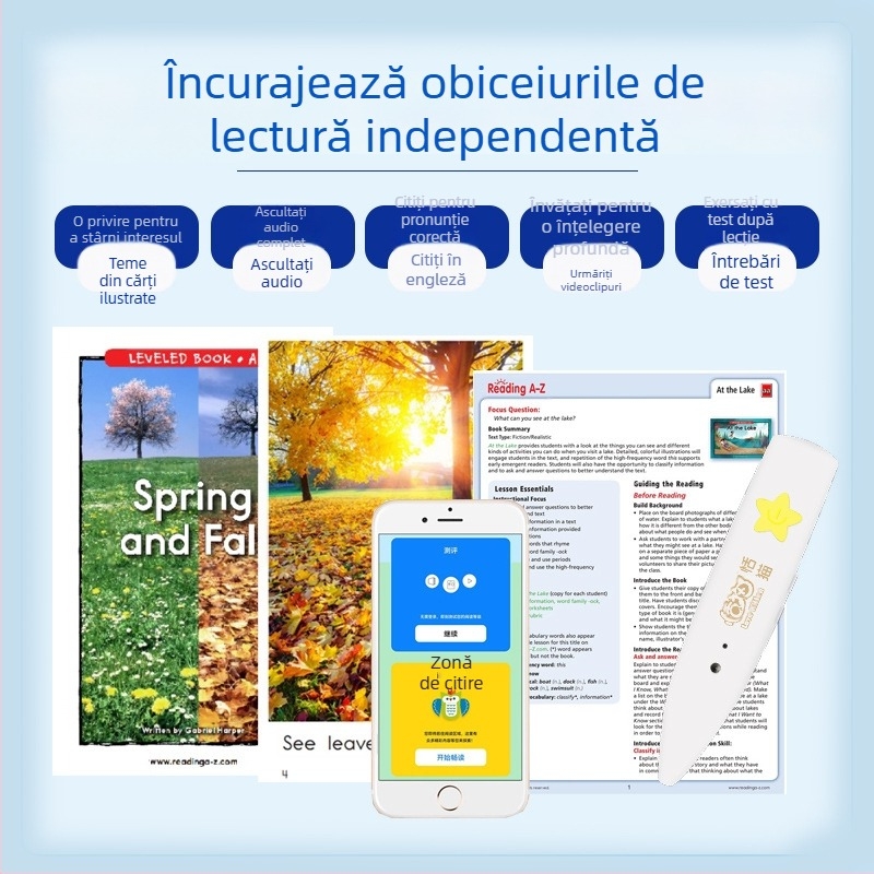 Raz Oxford pix de citire pentru copii — dispozitiv de lectură pentru educație timpurie cu Pinyin și engleză (1–6)