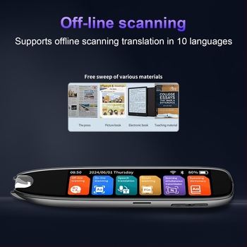 S65 Pix de traducere internațional pentru scanare, cu traducere offline prin fotografie, suport multilingv (chineză, engleză, germană, franceză, japoneză, coreeană, cantoneză tradițională), corp ABS, dimensiuni 152×32.6×14.5 mm, greutate 90 g