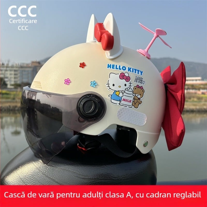 Cască jumătate pentru adulți, cu certificare 3C, pentru vehicule electrice, protecție UV, utilizare all-season, KT Cat