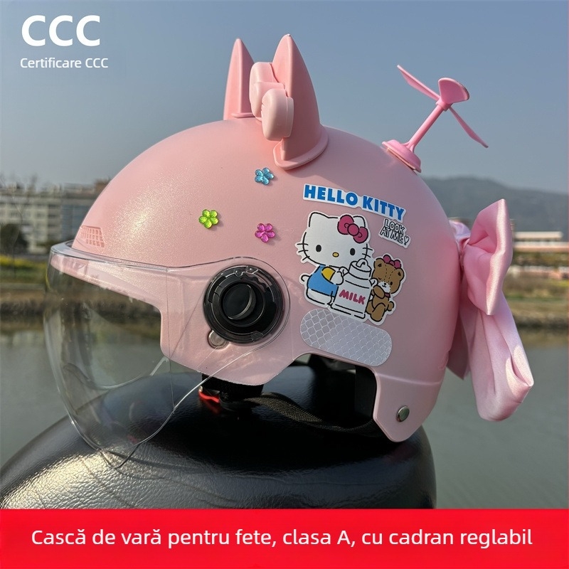 Cască jumătate pentru adulți, cu certificare 3C, pentru vehicule electrice, protecție UV, utilizare all-season, KT Cat