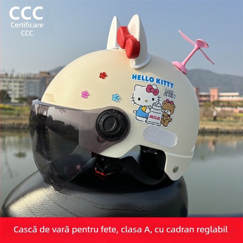 Cască jumătate pentru adulți, cu certificare 3C, pentru vehicule electrice, protecție UV, utilizare all-season, KT Cat