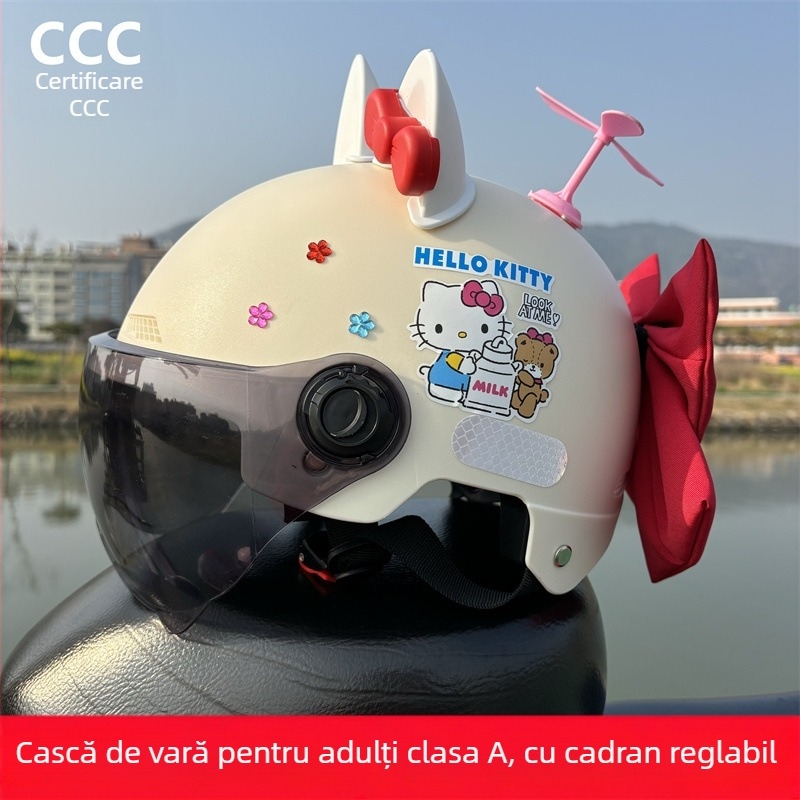 Cască jumătate pentru adulți, cu certificare 3C, pentru vehicule electrice, protecție UV, utilizare all-season, KT Cat