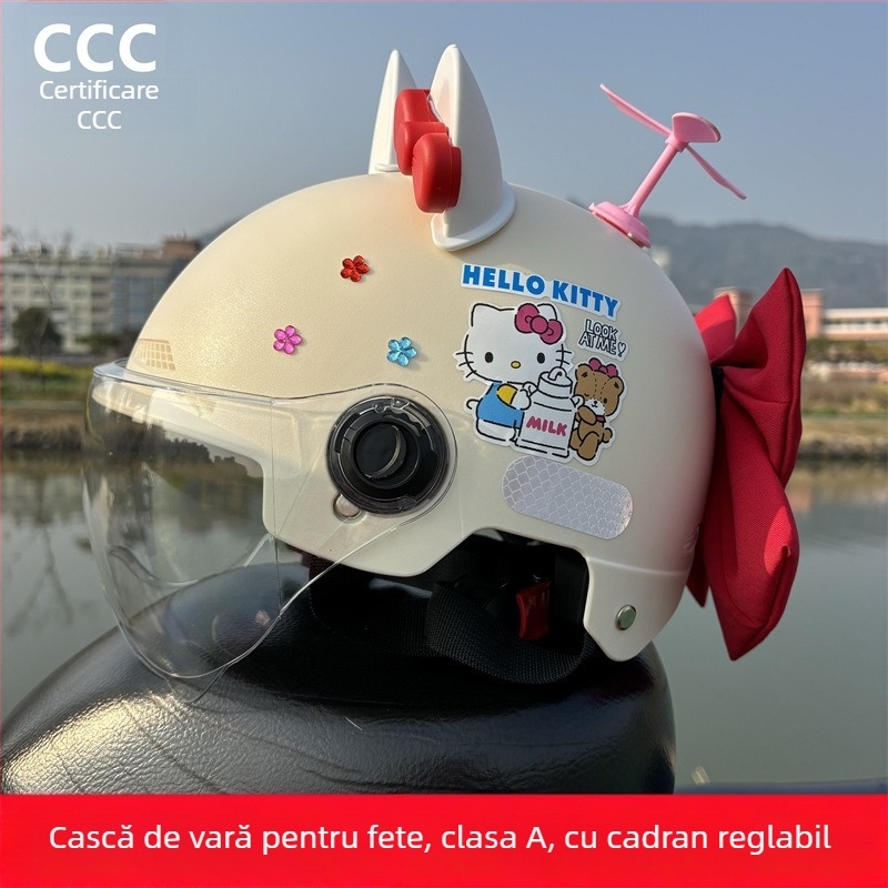 Cască jumătate pentru adulți, cu certificare 3C, pentru vehicule electrice, protecție UV, utilizare all-season, KT Cat