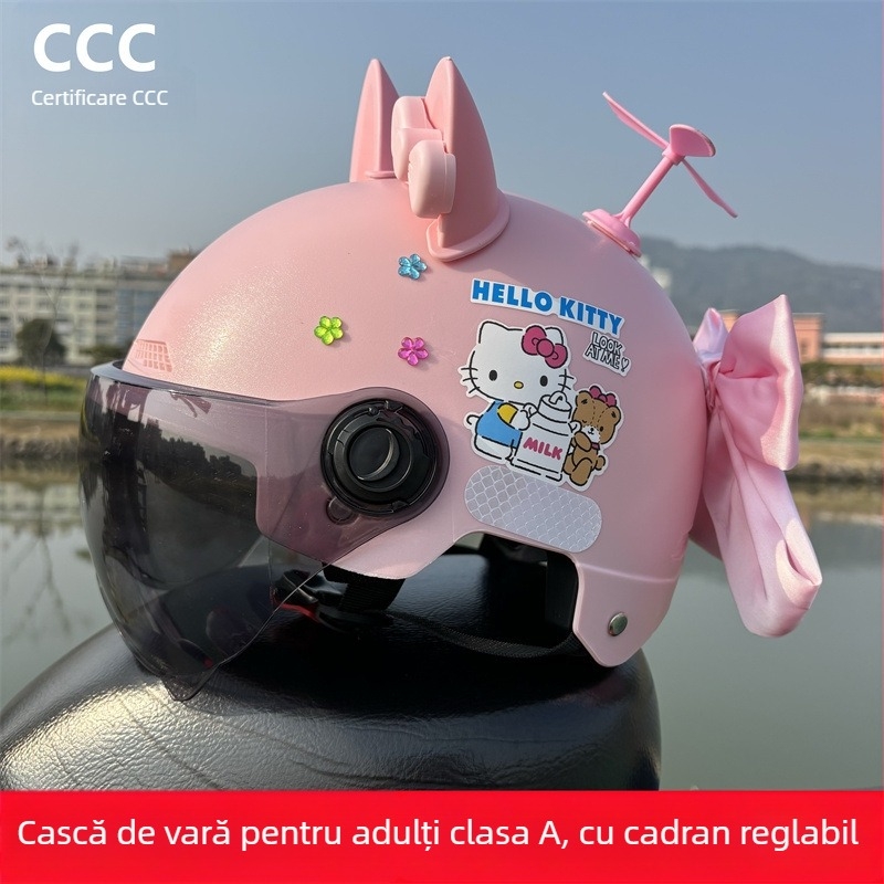 Cască jumătate pentru adulți, cu certificare 3C, pentru vehicule electrice, protecție UV, utilizare all-season, KT Cat