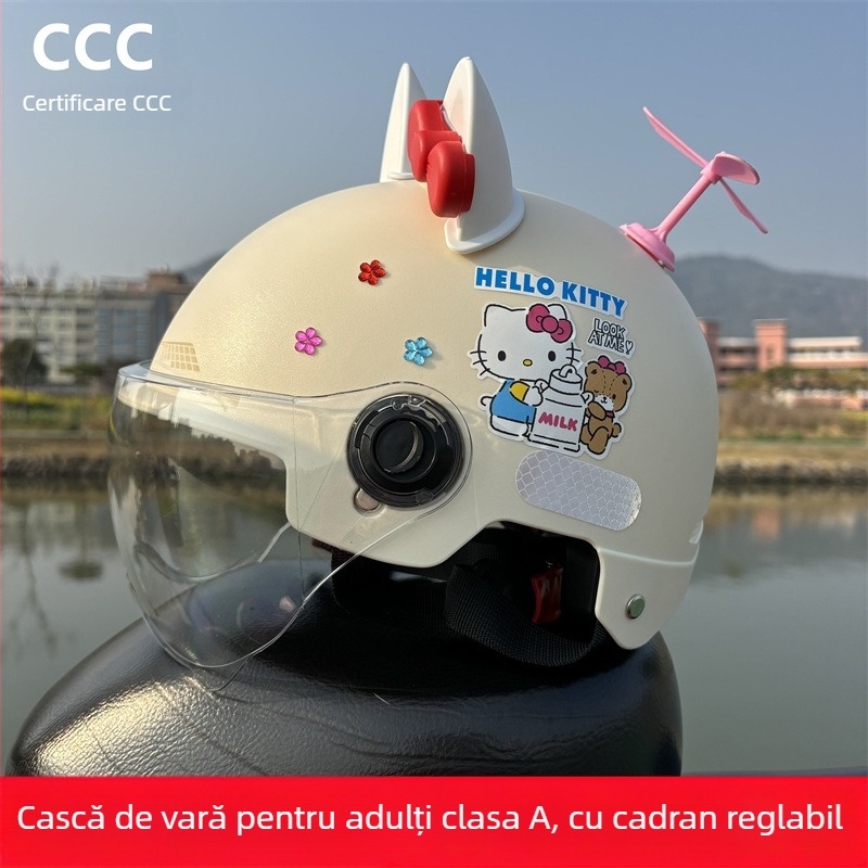 Cască jumătate pentru adulți, cu certificare 3C, pentru vehicule electrice, protecție UV, utilizare all-season, KT Cat