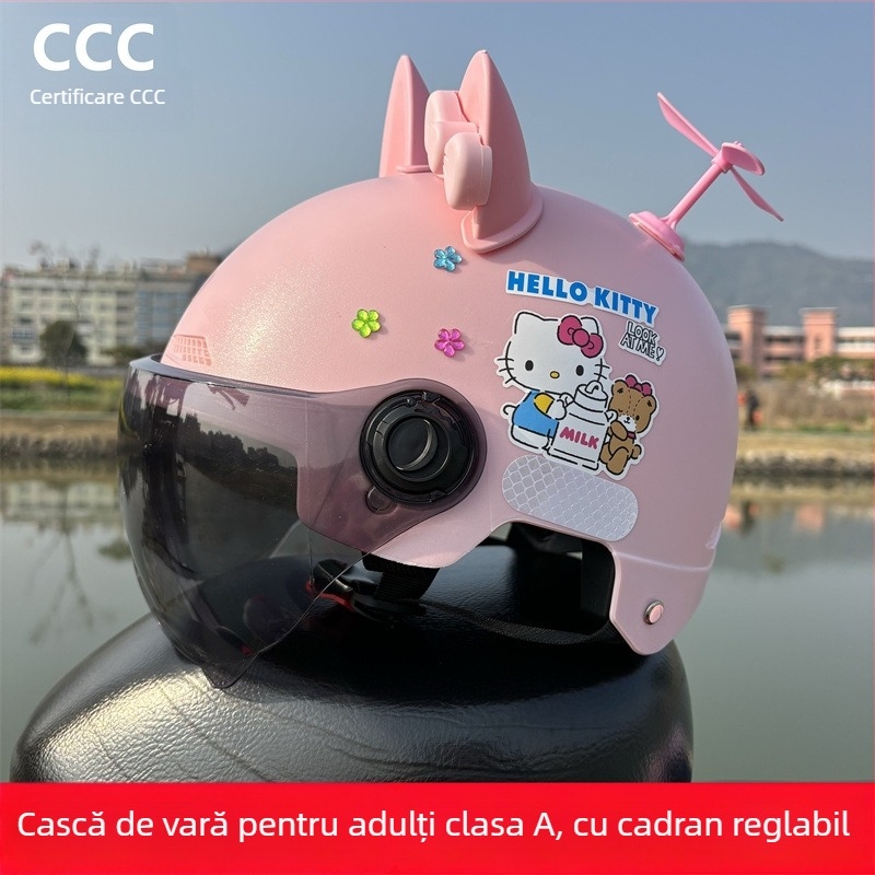 Cască jumătate pentru adulți, cu certificare 3C, pentru vehicule electrice, protecție UV, utilizare all-season, KT Cat