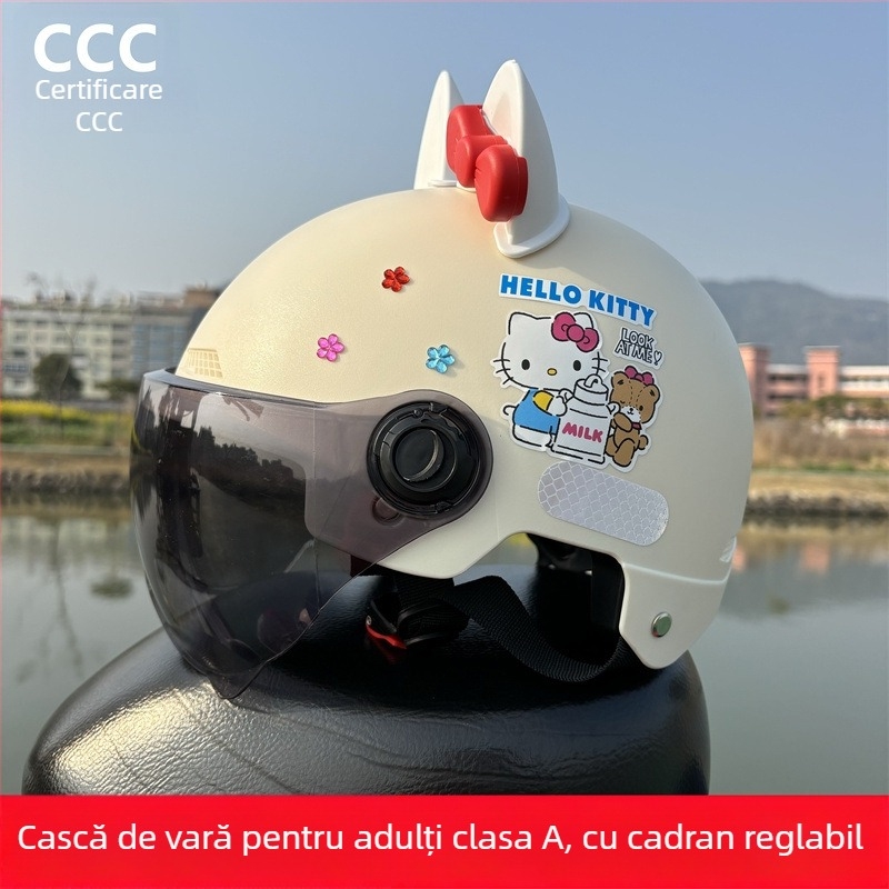 Cască jumătate pentru adulți, cu certificare 3C, pentru vehicule electrice, protecție UV, utilizare all-season, KT Cat