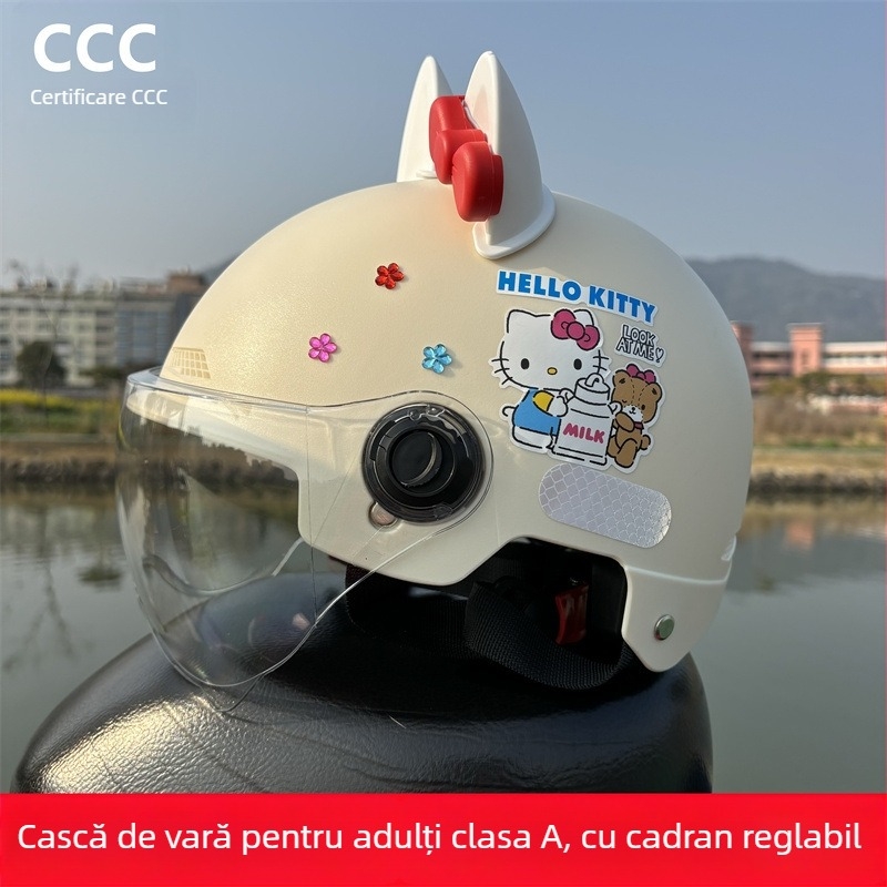 Cască jumătate pentru adulți, cu certificare 3C, pentru vehicule electrice, protecție UV, utilizare all-season, KT Cat