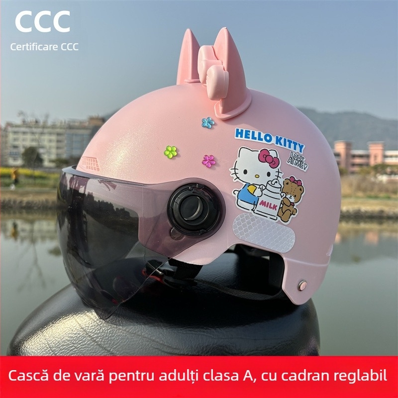 Cască jumătate pentru adulți, cu certificare 3C, pentru vehicule electrice, protecție UV, utilizare all-season, KT Cat