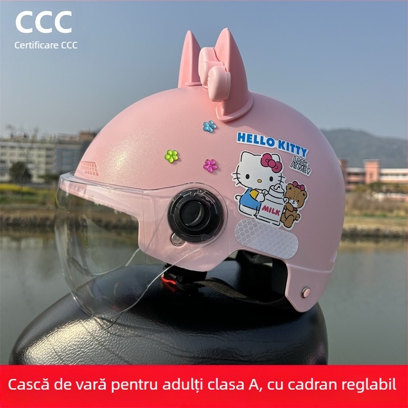Cască jumătate pentru adulți, cu certificare 3C, pentru vehicule electrice, protecție UV, utilizare all-season, KT Cat