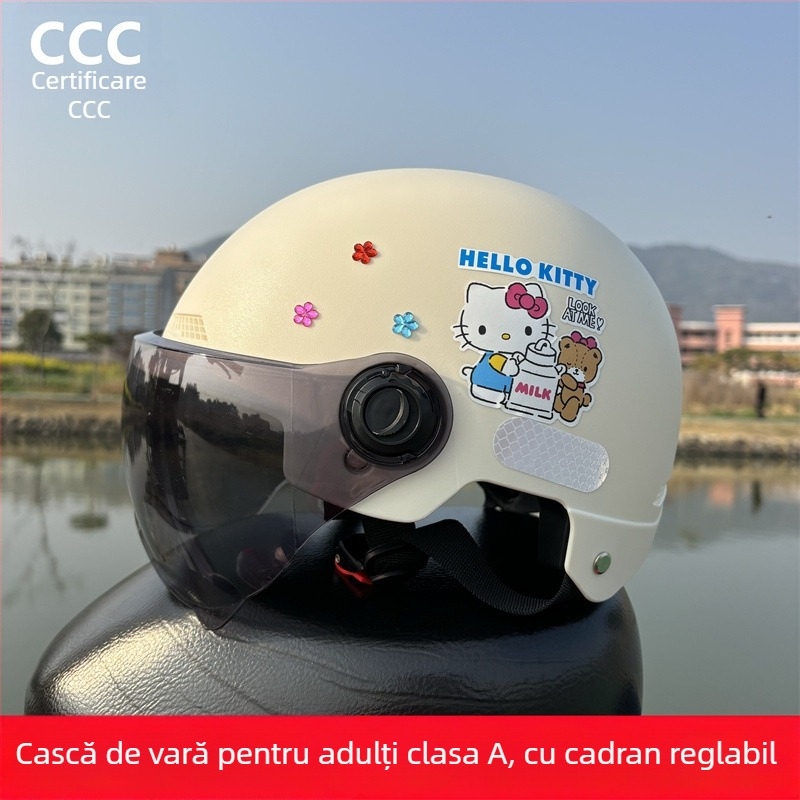 Cască jumătate pentru adulți, cu certificare 3C, pentru vehicule electrice, protecție UV, utilizare all-season, KT Cat