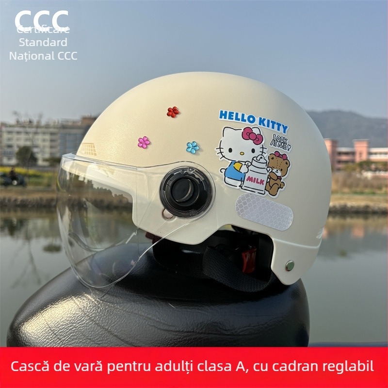 Cască jumătate pentru adulți, cu certificare 3C, pentru vehicule electrice, protecție UV, utilizare all-season, KT Cat