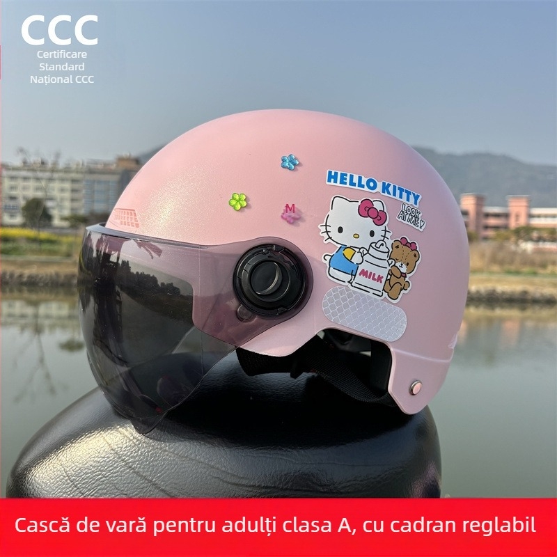 Cască jumătate pentru adulți, cu certificare 3C, pentru vehicule electrice, protecție UV, utilizare all-season, KT Cat