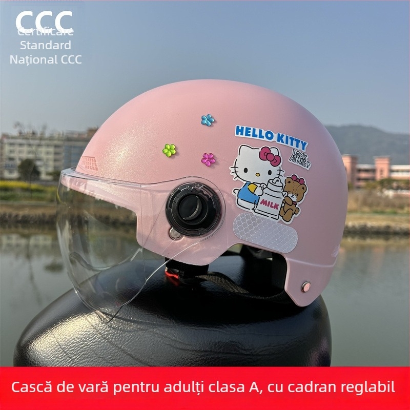 Cască jumătate pentru adulți, cu certificare 3C, pentru vehicule electrice, protecție UV, utilizare all-season, KT Cat