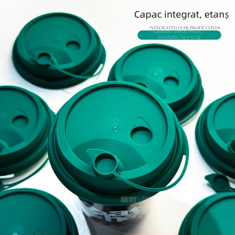 Capac pentru pahar de ceai cu lapte, diametru 90 mm, capac integrat turnat prin injecție, etanș, plastic, capac conectat colorat