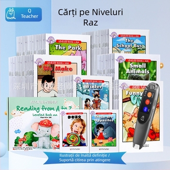 Raz English Carte ilustrată de citire, nivel AA, cu stilou de scanare și dicționar de traducere (model Q-74)