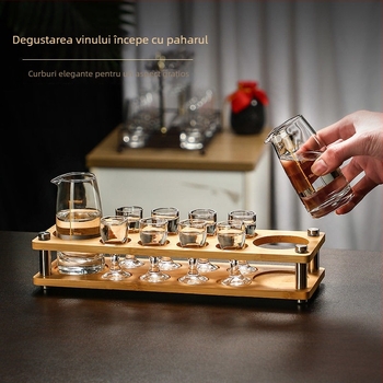 Set de distribuție a băuturilor pentru uz casnic, pahare mici de shot, set de vin de înaltă clasă cu suport graduat pentru pahare.
