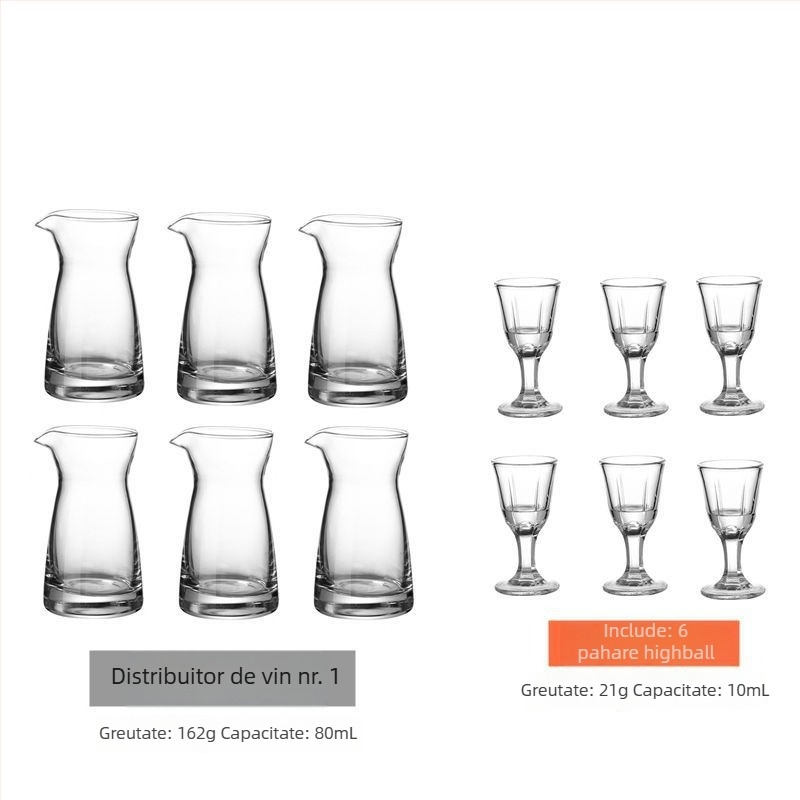 Set de distribuție a băuturilor pentru uz casnic, pahare mici de shot, set de vin de înaltă clasă cu suport graduat pentru pahare.