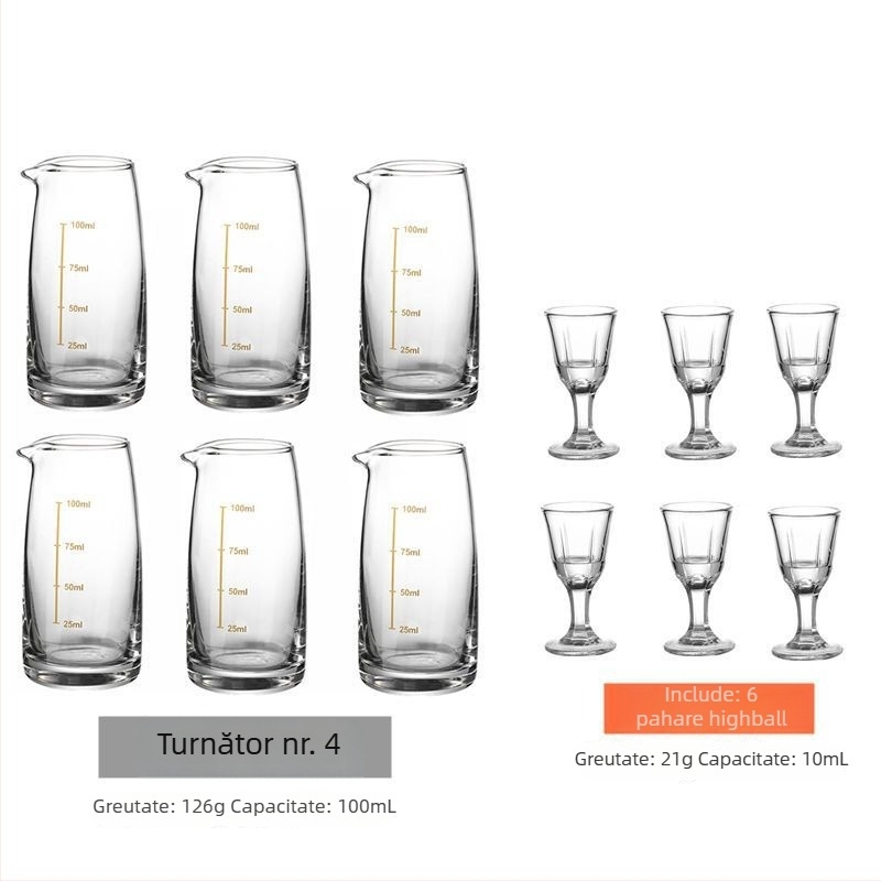 Set de distribuție a băuturilor pentru uz casnic, pahare mici de shot, set de vin de înaltă clasă cu suport graduat pentru pahare.