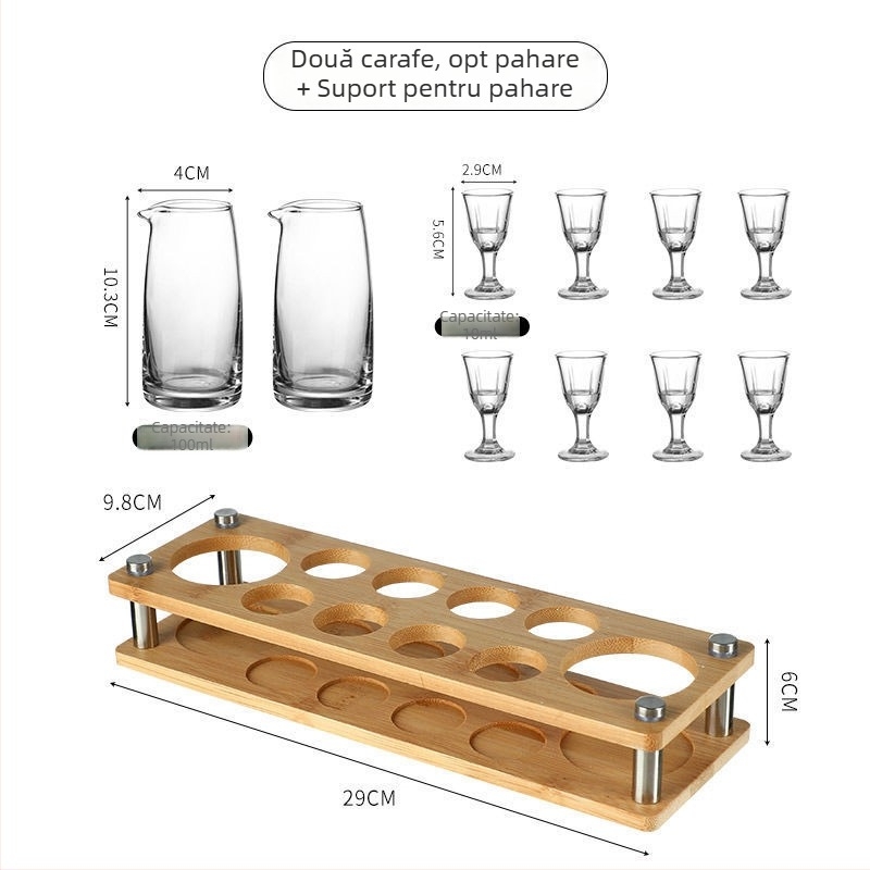 Set de distribuție a băuturilor pentru uz casnic, pahare mici de shot, set de vin de înaltă clasă cu suport graduat pentru pahare.
