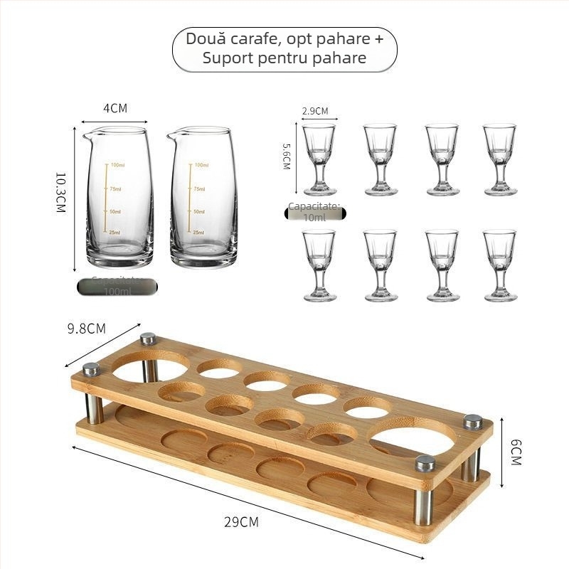 Set de distribuție a băuturilor pentru uz casnic, pahare mici de shot, set de vin de înaltă clasă cu suport graduat pentru pahare.