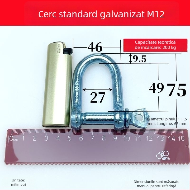 Inel de cuplare pentru vite – versiune îmbunătățită, robust pentru legarea cu funie, pin pentru cușcă gros și lanț pentru vită, galvanizat