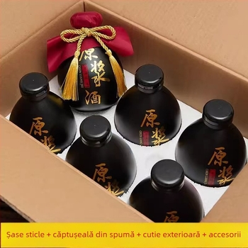 Sticlă din sticlă pentru fermentare acasă a vinului de fructe, sigilată, cu mâner, 0,5 kg, înaltă calitate