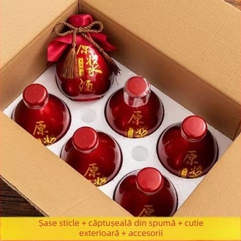 Sticlă din sticlă pentru fermentare acasă a vinului de fructe, sigilată, cu mâner, 0,5 kg, înaltă calitate